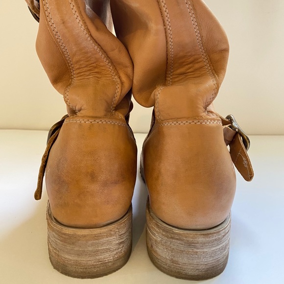 FRYE 'Veronica Short' Slouchy Boot MOTO BIKER tan - Picture 8 of 10